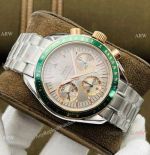 Swiss Made Omega Speedmaster 7750 Watch Green Bezel Stainless Steel